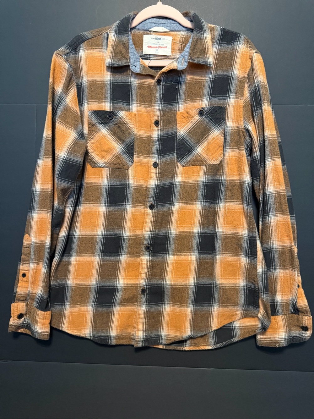 urban pipeline Plaid Button-Down Shirt in Mustard and Black